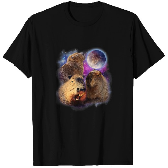 capybaras Mammal 3 capybaras Moon capybaras Stuffed Animal T-Shirts