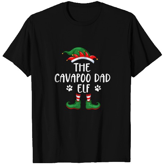 Cavapoo Pet Dad Dog Elf Christmas Funny Matching Pajama Pj Top T-Shirts