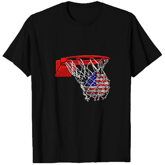 Sport Basketball American Patriotic Basketball 4th Of July US Flag Christmas T-Shirts
