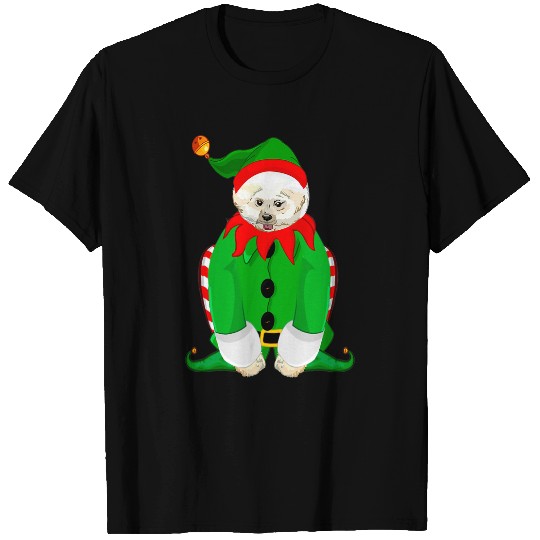 Bichon Pet Frise Funny Bichon Frise In Elf Christmas Dog Tee T-Shirts