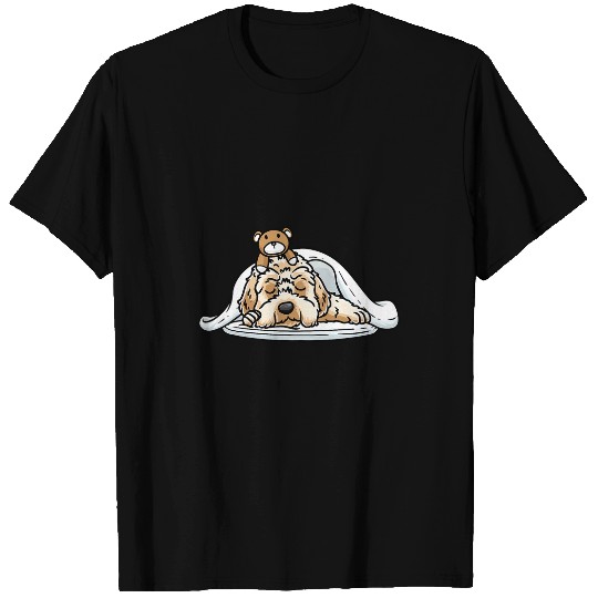 Labradoodle Pet Dog With Stuffed Animal Sleeping Napping T-Shirts