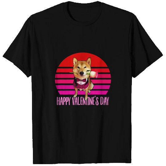 Shiba Inu Pet vintages Happy Valentines Day Shiba Dog Dad Mom Boy Girl T-Shirts