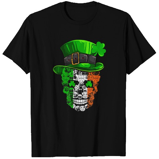 Pug Pet Cool St Patricks Day Skull Shamrock 295 T-Shirts