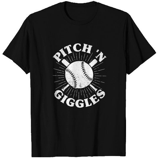Sport Baseball Pitch n Giggles Baseball Mom Women Baseball Mothers Day T-Shirts