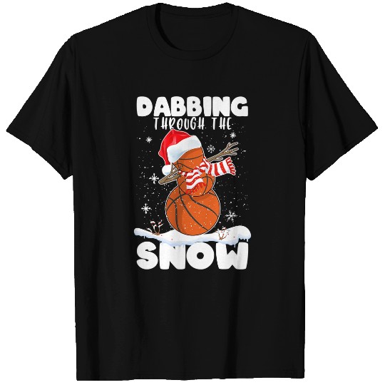 Funny Basketball Ball Snowman Santa xmass Dabbings Through The Snow 185 T-Shirts