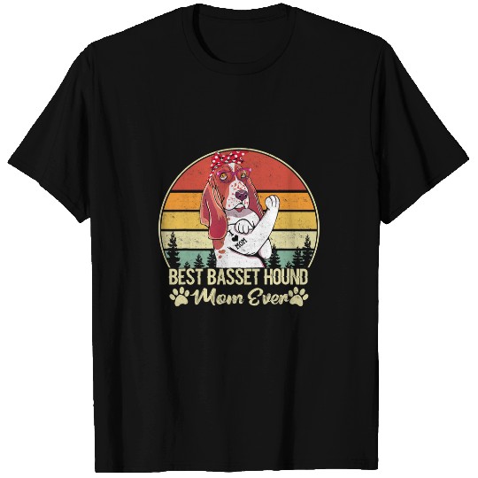 Basset Hound Pet bests Basset Hound Mom Ever Vintage Bandana Dog Mama T-Shirts