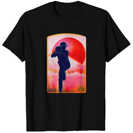 Sport Baseball Pitcher Player and Fan Graphic Illustration T-Shirts