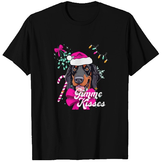 Gordon Setter Pet Christmas Gordon Setter Dog Kisses Mistletoe Puppy Pet T-Shirts