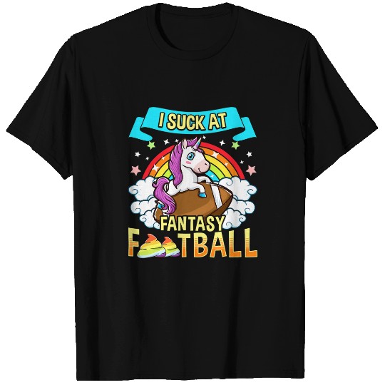 Sport American Football I Suck At Fantasy Football Loser Funny Draft Party Unicorn T-Shirts