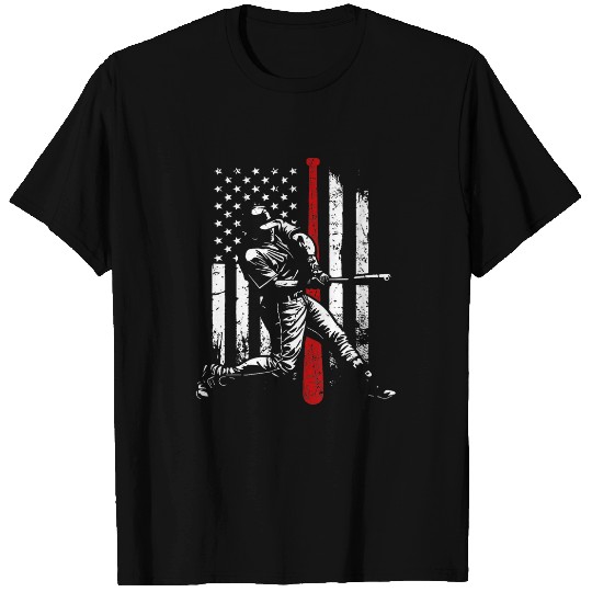 Sport Baseball American Flag 4th of July Patriotic Baseball USA 2 T-Shirts