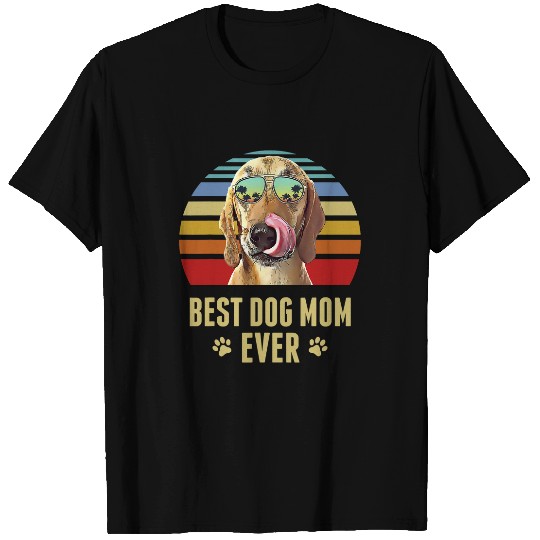 Coonhound Pet Redbone Coonhound bests Dog Mom Ever Retro Sunset T-Shirts