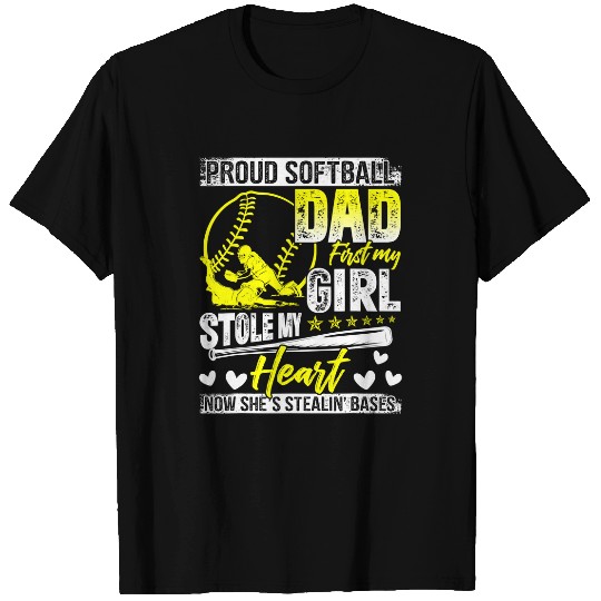 Softball Gift Mens Proud Dad Funny Dad From Daughter Fathers Day 64 T-Shirts