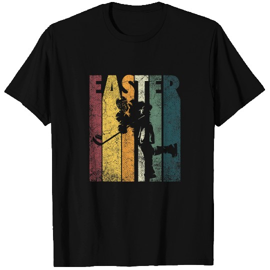 Sport Hockey Happy Easter Ice Hockey Vintage Retro Men Kids Boys Gift T-Shirts