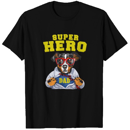 Jack Russell Pet Mens Superhero Dad Jack Russel Dog Funny Fathers Day T-Shirts