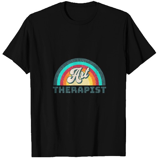 Art Therapist 1960s Groovy Distressed Font Rainbow T-Shirts