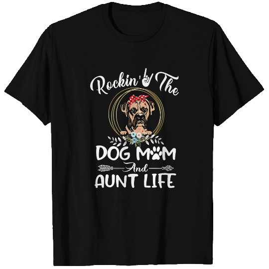 Boxer Pet Rocking The Dog Mom and Aunt Life Funny Mothers Day T-Shirts