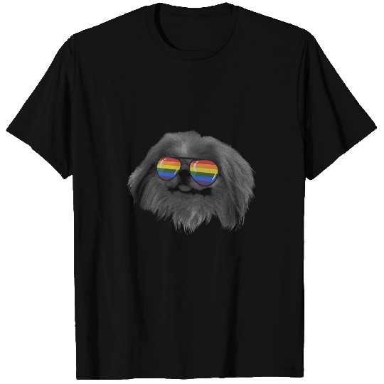 Pekingese Pet Pride Month Pekingese Rainbow Flag T-Shirts