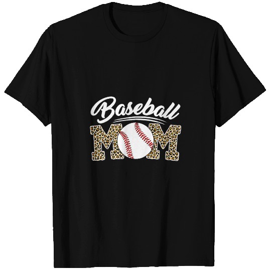 Sport Baseball Softball Baseball Mom Leopard Print Mama Women Mothers Day T-Shirts