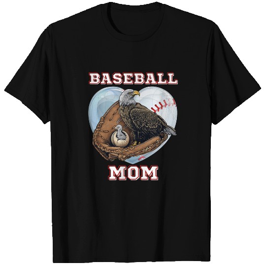 Sport Baseball Womens Sports in Nature Bald Eagle Family American Baseball Mom T-Shirts