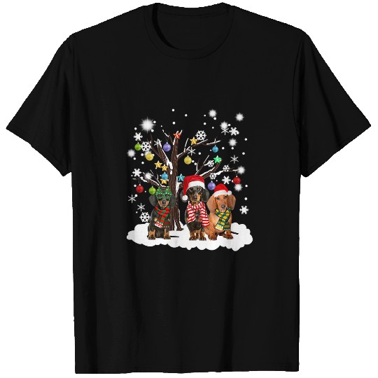 Dachshund Pet Hat Santa xmass Lights Christmas Ornaments xmass 50 T-Shirts
