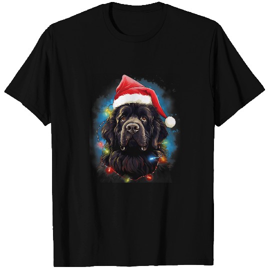Newfoundland Pet xmass Newfoundland Dog Tangled Christmas Lights 3 T-Shirts