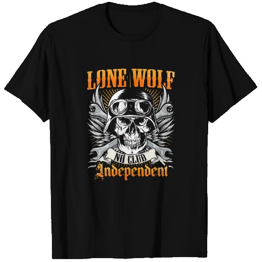Motorcycle Rider 2Lone wolfs No Club Independent T-Shirts