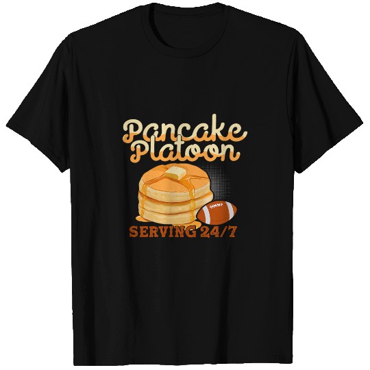 Sport American Football Pancake Platoon Serving Football Lineman Funny Gift T-Shirts