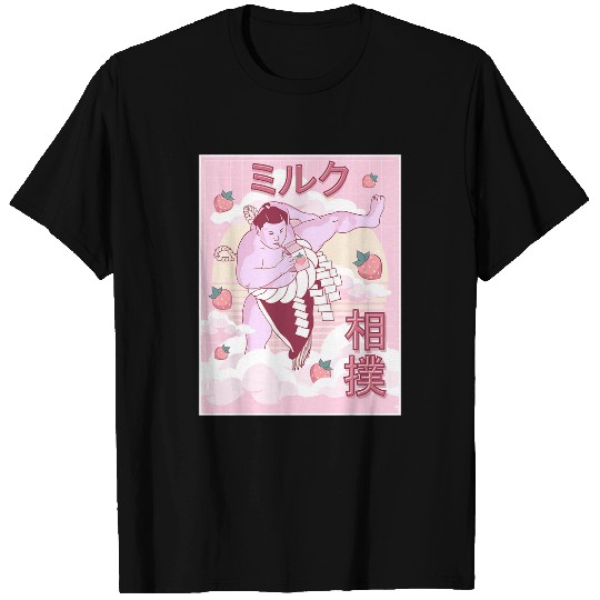 Sport sumos Wrestler Japanese sumos Wrestling Kawaii Strawberry Milk T-Shirts