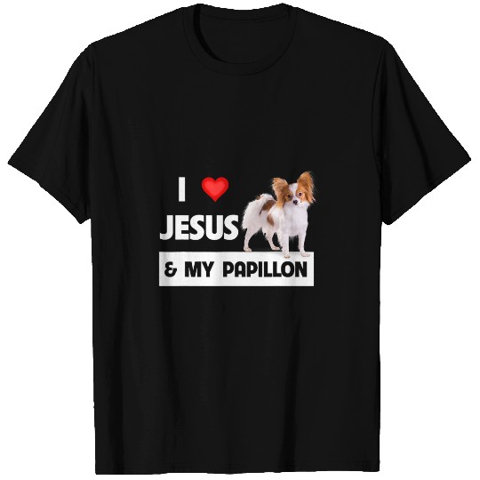 Papillon Pet Christian I Love Jesus and My Papillon Dog Mom Dad Christian Cross 3 T-Shirts