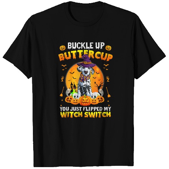 Dalmatian Pet Buckle Up Buttercup Halloween Costume 322 T-Shirts