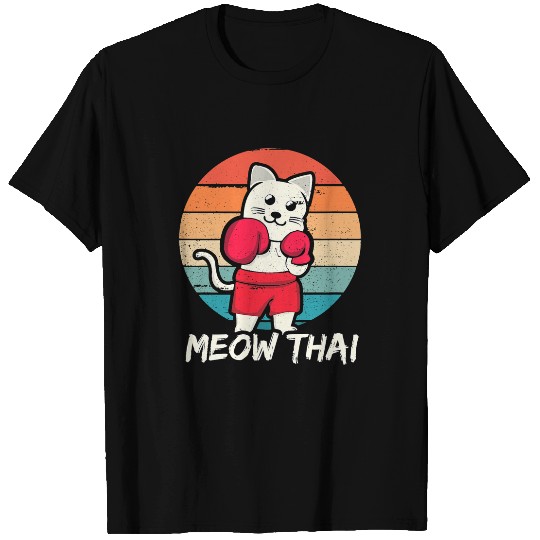 Sport Muay Thai Cat Hilarious Cat Meow Thai For Muay Thai Feline Martial Artist T-Shirts