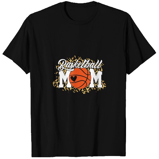 Funny Basketball Coachs Moms Game Day Basketball Mom Mothers Day Leopard Mama 203 T-Shirts