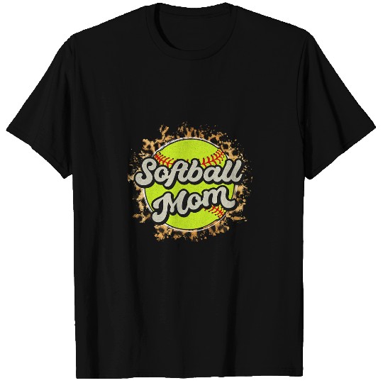 Sport Softball Mom Animal Print T-Shirts