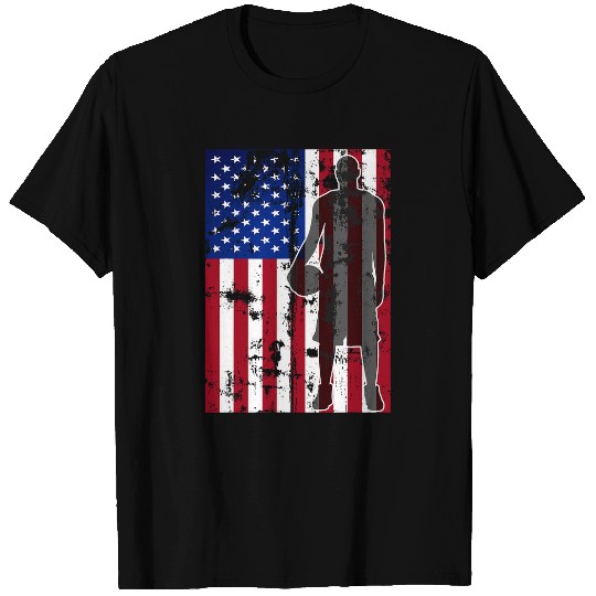 Sport Basketball American Flag Basketball USA Flag 4th of July Men Boys Kids 2 T-Shirts