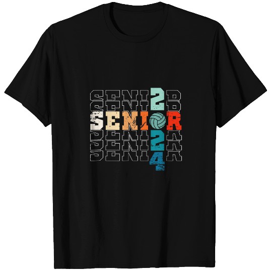 Sport Volleyball Senior Volleyball Class of 2024 seniors mom dad vintages 1 T-Shirts