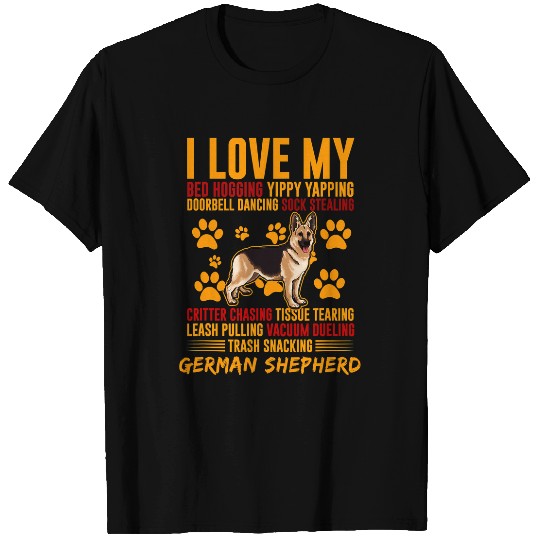 German Shepherd Pet I Love My Trash Snacking German Shepherd Lover 0 T-Shirts