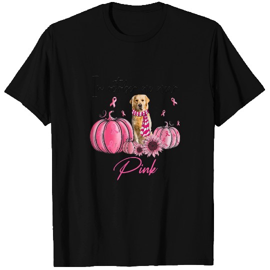 Golden Retriever Pet In October We Wear Pink Pumpkin Golden Retriever Pink Ribbon T-Shirts