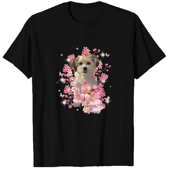 Chinese Crested Pet Powderpuff Cherry Blossom Flowers T-Shirts
