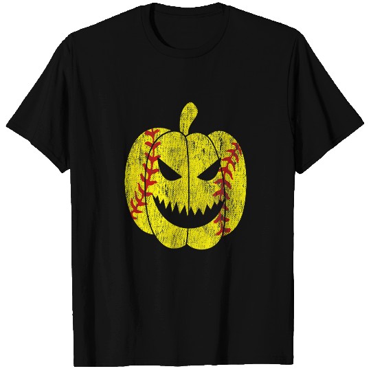 Sport Softball Player Scary Pumpkin Vintage Costume Halloween 3 T-Shirts