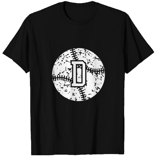 Sport Baseball Letter D Baseball Team Red Initial D T-Shirts