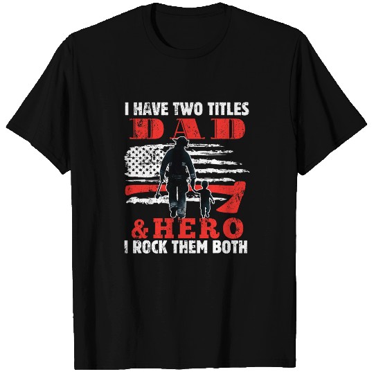 Discover Proud Dad And Hero And I Rock Them Both Father Days Gifts T-Shirts