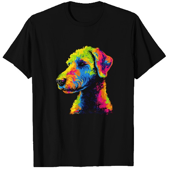 Bedlington Terrier Pet Face Colorful Dog Lover Cute Puppy Black T-Shirts