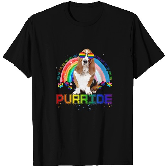Basset Hound Pet LGBT Pride Funny Basset Hound Gay Pride Rainbow T-Shirts