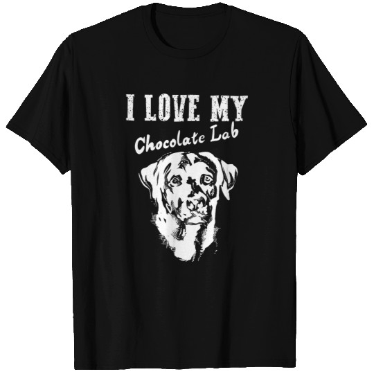 Labrador Pet Cool I Love My Chocolate Lab Funny Brown Labrador Pet T-Shirts