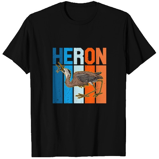 Heron water wildlife birdwatching birder biologist binocular 2 T-Shirts