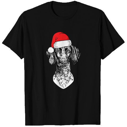 German Shorthaired Pet Santa German Shorthaired Pointer GSP Dog Ugly Christmas T-Shirts