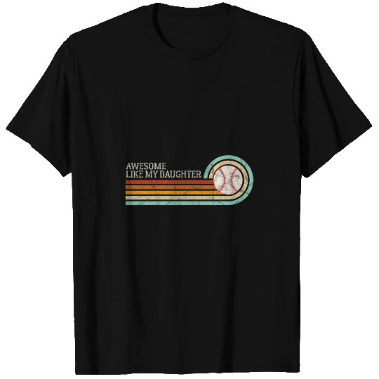 Sport Baseball Mens Awesome Like My Daughter Retro Dad Funny Fathers T-Shirts