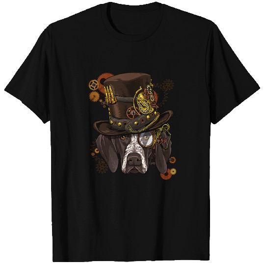 German Shorthaired Pet Steampunk German Shorthaired Pointer GSP Dog Face T-Shirts