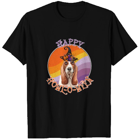 Basset Hound Pet Happy HowlOWeen Funny Halloween Dog Lover T-Shirts