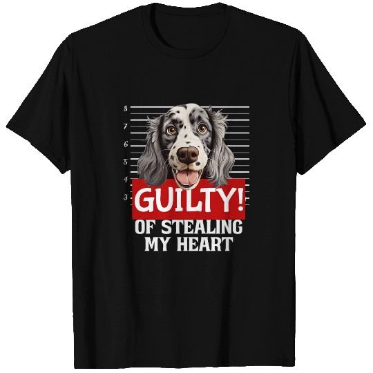 English Setter Pet Funny English Setter Dog Breed Guilty Mugshot Fur Baby Pet T-Shirts